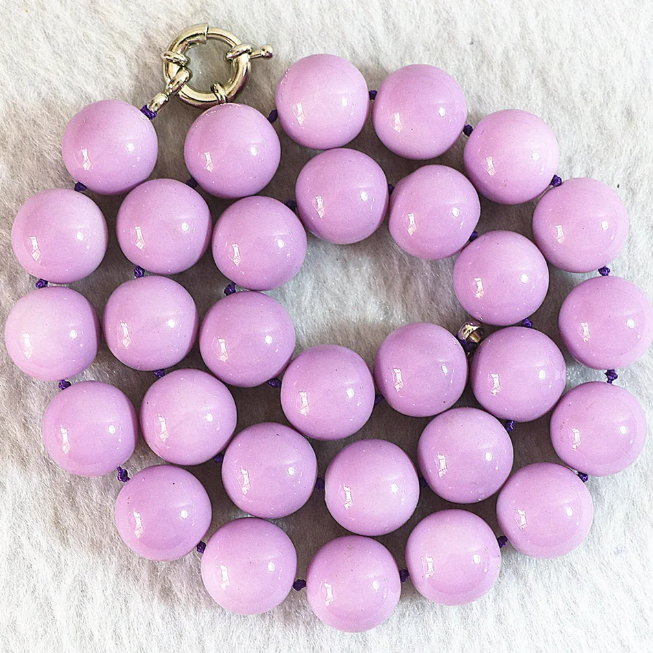 violet purple baking paint glass shell round beads 8mm 10mm 12mm 14mm elegant chain women necklace jewelry making 18inch B636|beaded fringe
