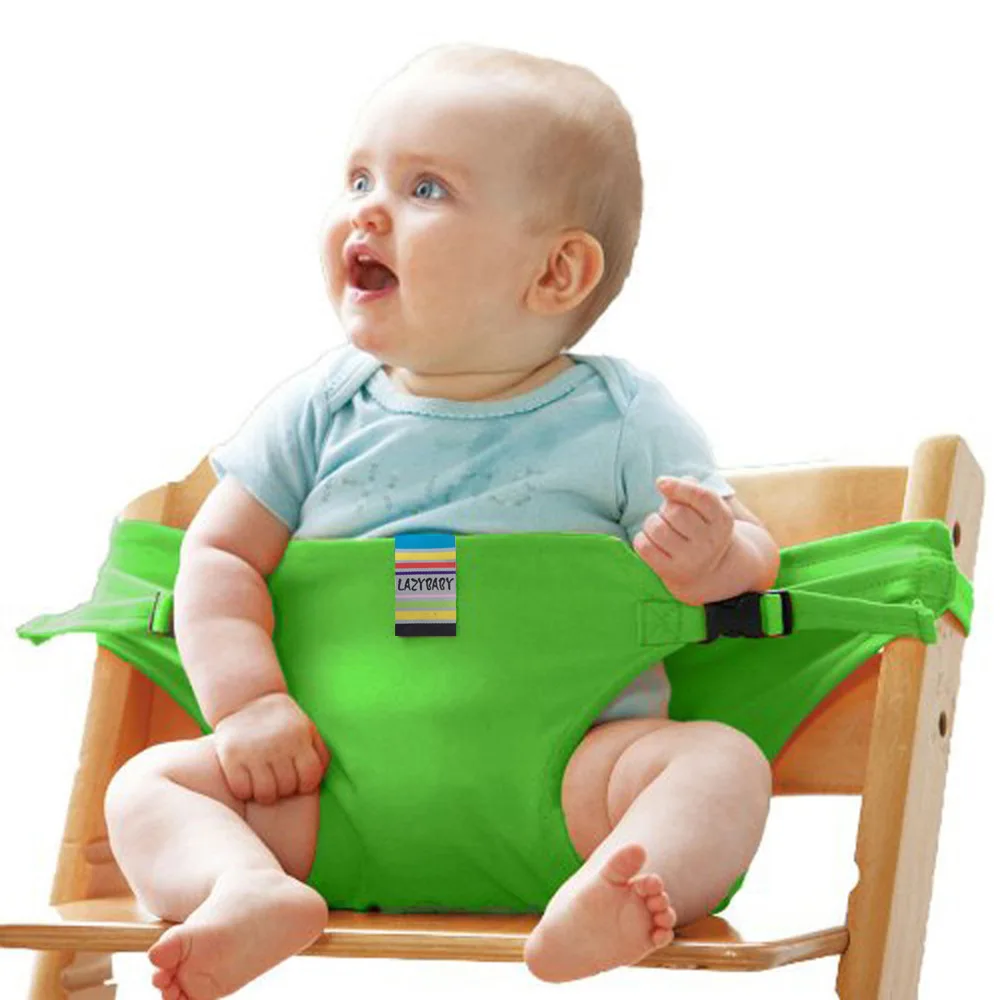 Baby Dining Chair Safety Belt Portable Seat Lunch Chair Seat Stretch Wrap Feeding Chair Harness baby Booster Seat - Цвет: Зеленый