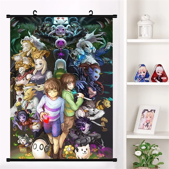 A Аниме андертейл без фриск Flowey Чара аниме настенные настенный плакат коллекция домашнего декора арт-подарки - Цвет: A