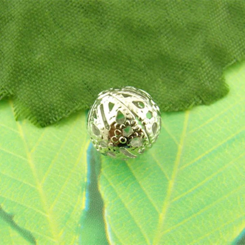 Круглые полые блестящие бусины разделители для изготовления украшений 10 мм