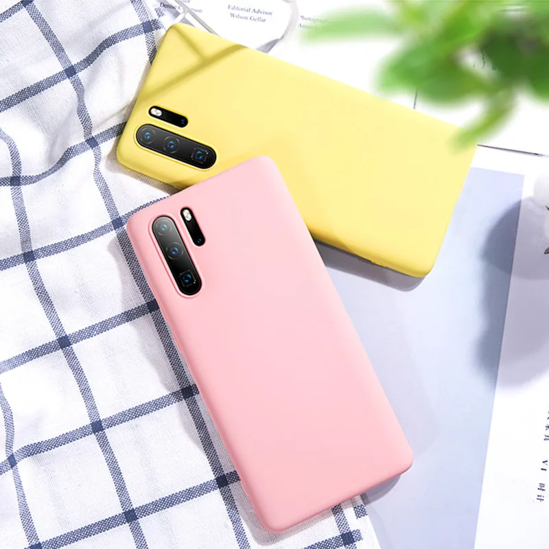 Жидкий силиконовый чехол для Huawei P30 Lite Полная защита бизнес мягкий телефона Pro P 30 |