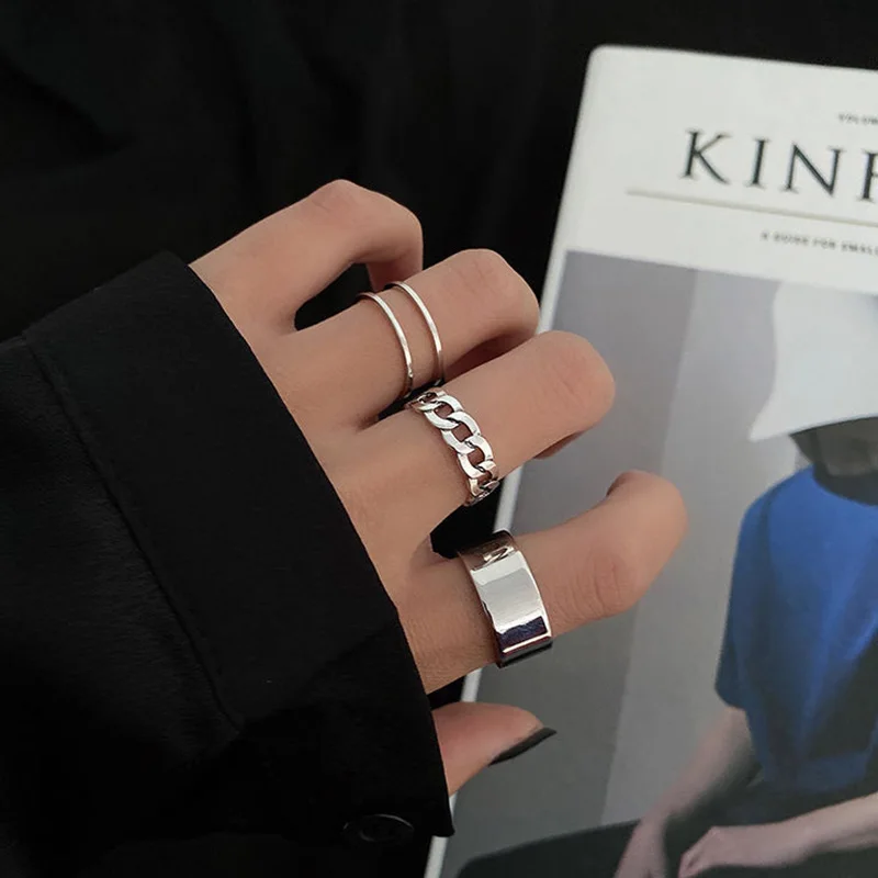 В стиле &quotхип хоп&quot для мужчин с кольцом металлические геометрический набор