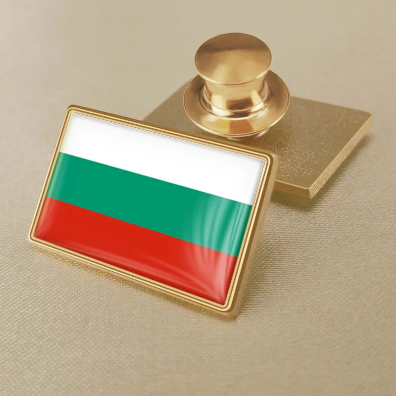 Герб Болгария карта Национальный флаг Эмблема с национальным цветочным брошь