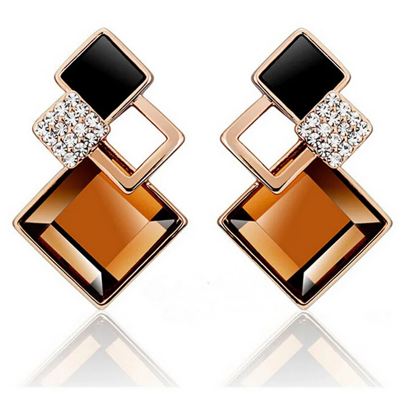 earring shampe BYSPT, длинные ожерелья и кулоны для женщин, колье для женщин, геометрическое массивное ожерелье макси, модное ювелирное изделие с кристаллами - Окраска металла: earring shampe