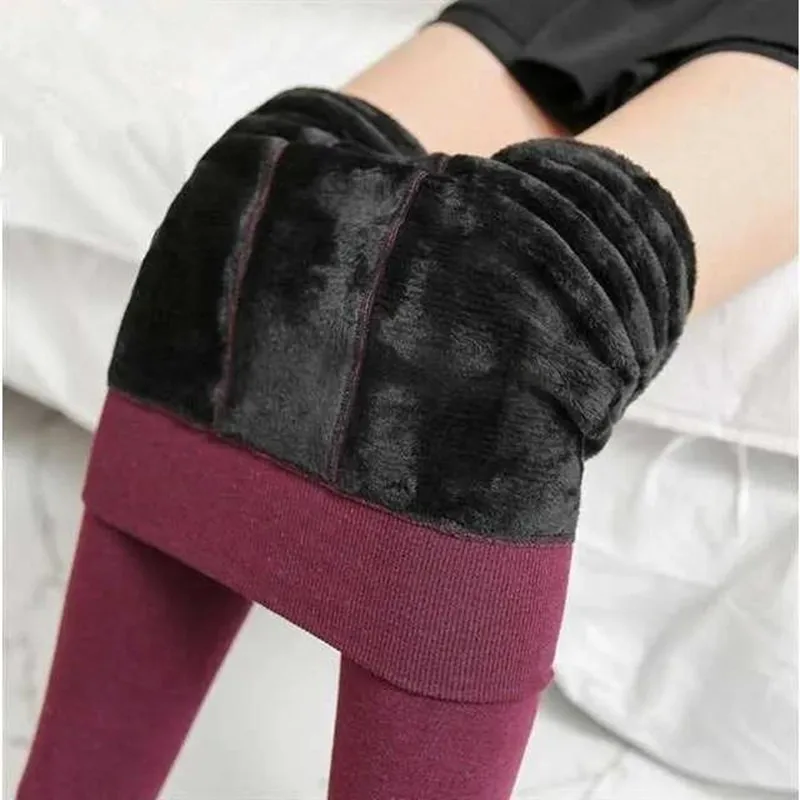 

40-80 Kg Women's Warm Leggings Large Size Winter Legging Thicken Pants Female Sport Fitness Clothing Black High-waisted Tights