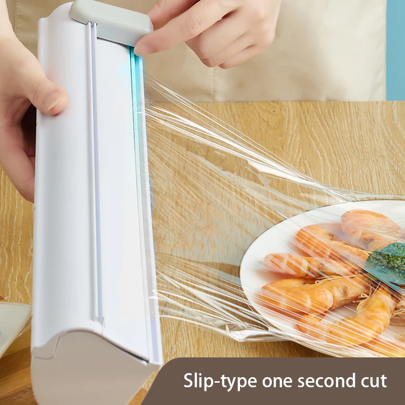 

Food Wrap Cutter Cling Kitchen Plastic Foil Film Wrap Storage Dispenser Cutter Durable Non-toxic Storage Organizer Tools