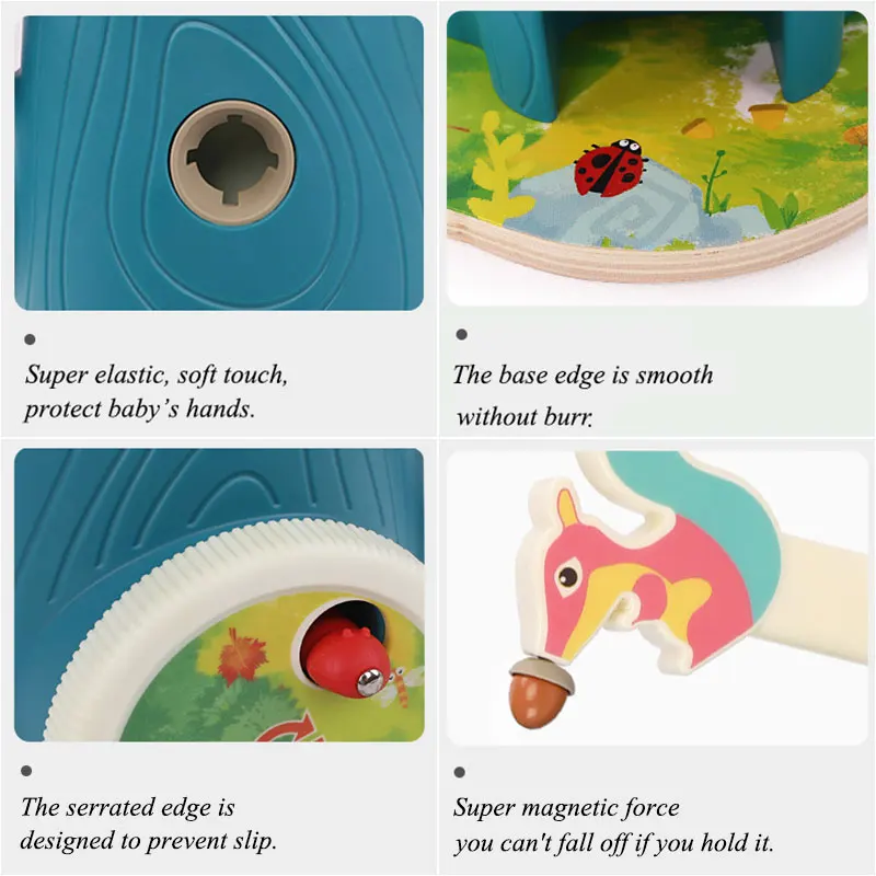 Магнитная игрушка для малышей деревянные Обучающие игрушки в виде жуков