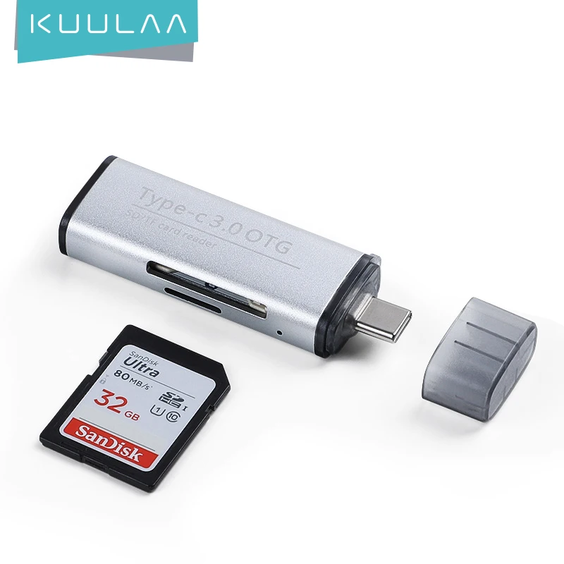 KUULAA Тип C USB 3 0 Алюминий OTG телефонный Мульти устройство чтения карт памяти адаптер