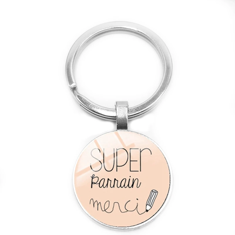 2020 New Super Godmother Godfather брелок стеклянная выпуклая Je Suis Une Maman French SOPHY Подарочная