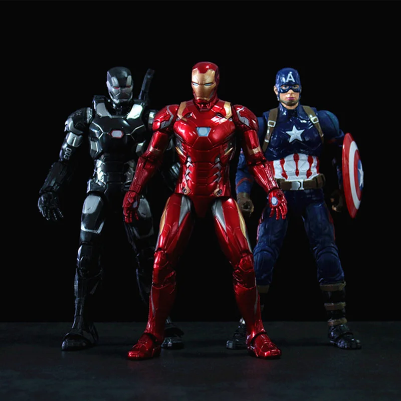 

17cm Action Figure Toys Disney Marvel Avengers Infinity War Iron Man Spiderman Captain America Thanos Hulk Dolls Gifts for Kids