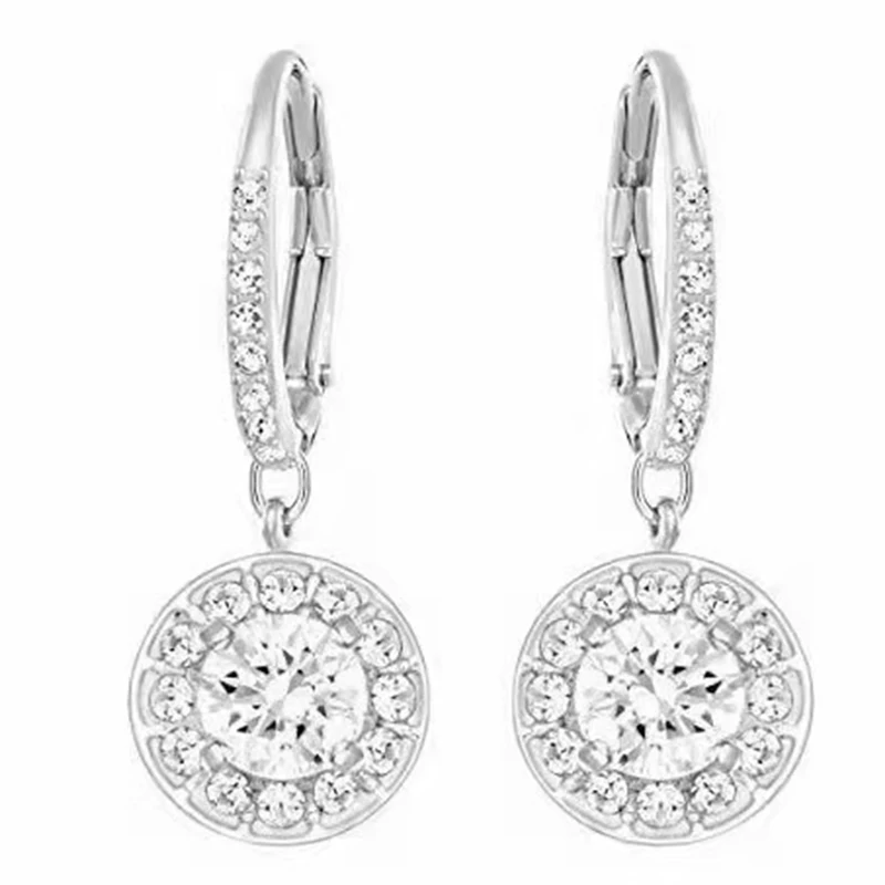 

Fashion Jewelry SWA New ANGELIC Pierced Earrings Exquisite Crystal Decoration Female Romantic Luxury Jewelry Gift