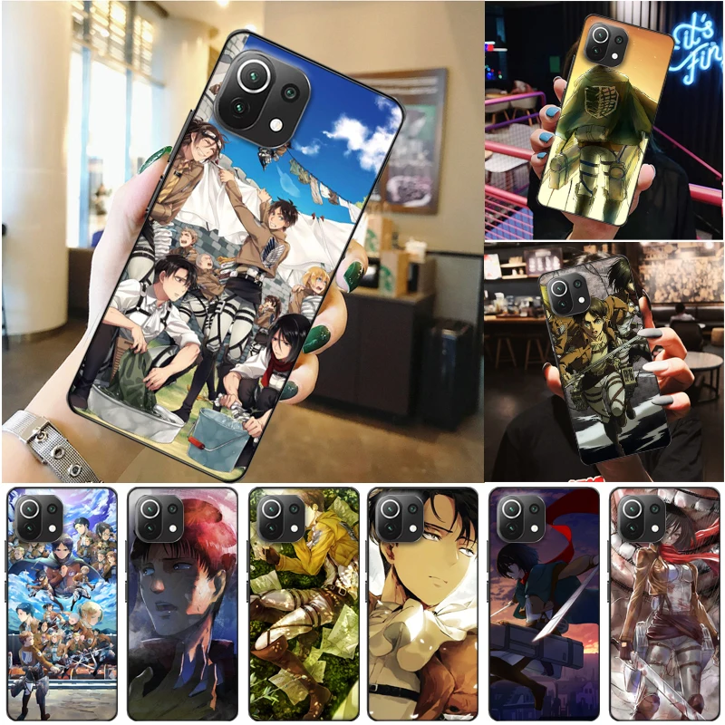 

Attack On Titan Eren Jager Armin Arlert Levi Mikasa Ackerman Phone Case For Xiaomi 11 Lite Pro Funda Coque Back Cover Cases