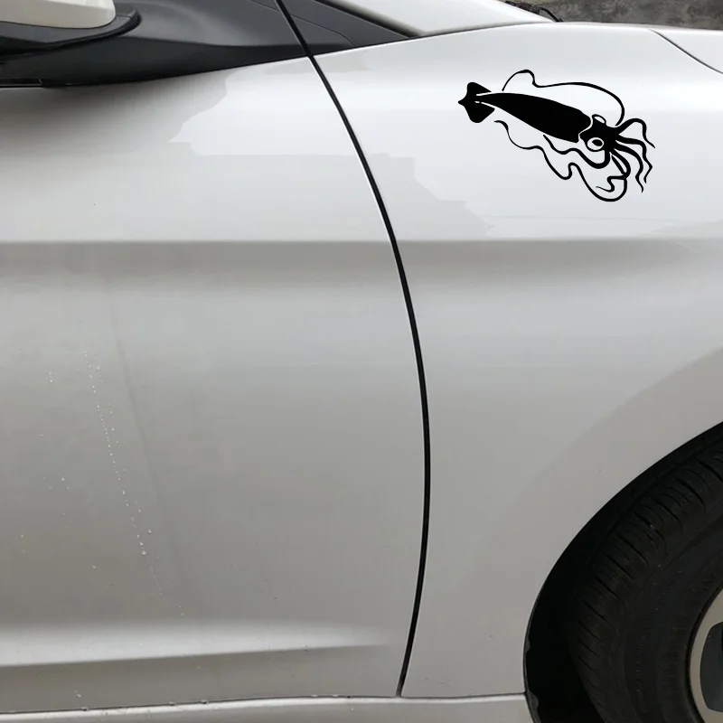YJZT 10CM*14.9CM Classic Squid Decals Family Car Leisure Stickers Ddecoration Black/Silver C30-0268 | Автомобили и мотоциклы