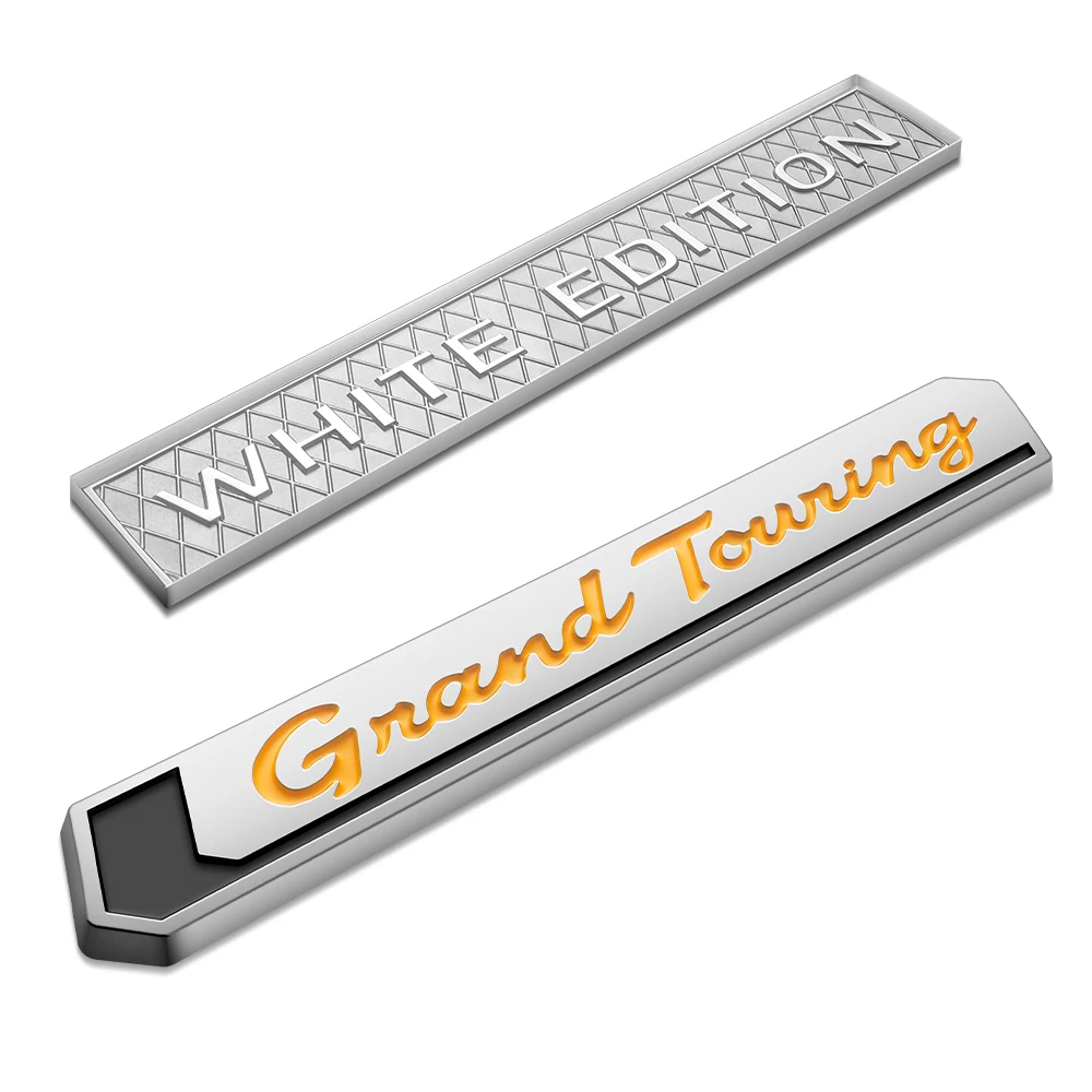 

WHITE Edition Grand Touring Badge Car Body Trunk Fender Side Sticker For Toyota Lexus Auto Refitting 3D Emblem Decorative Strip