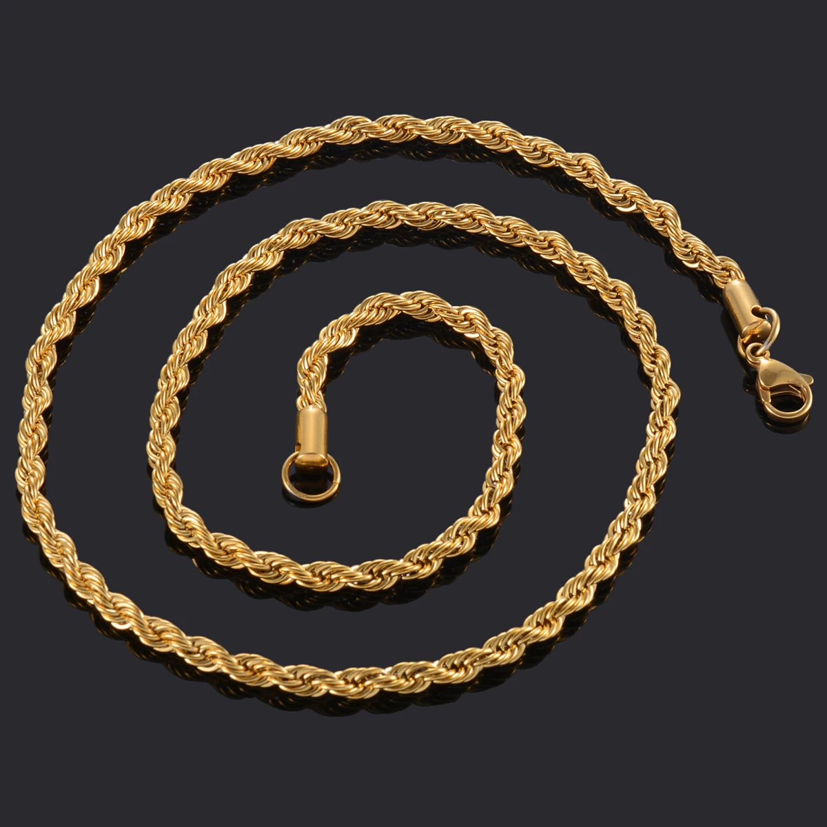 Цепочка Из Нержавеющей Стали золотого цвета для мужчин и женщин цепочка из