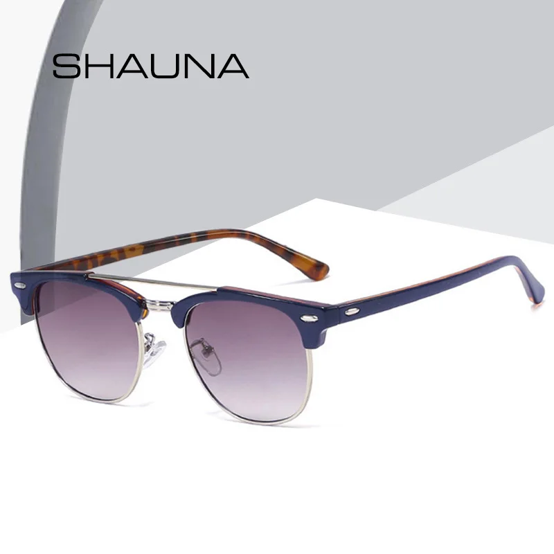 Мужские и женские круглые солнцезащитные очки SHAUNA классические Винтажные