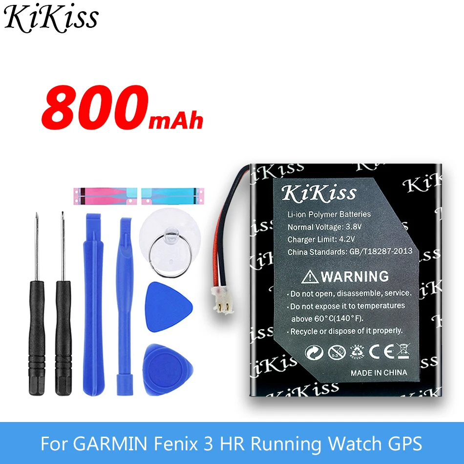 Аккумулятор KiKiss 800 мАч 361 00034 02 для Garmin Fenix 3 HR фотоаккумулятор Fenix3 GPS спортивных