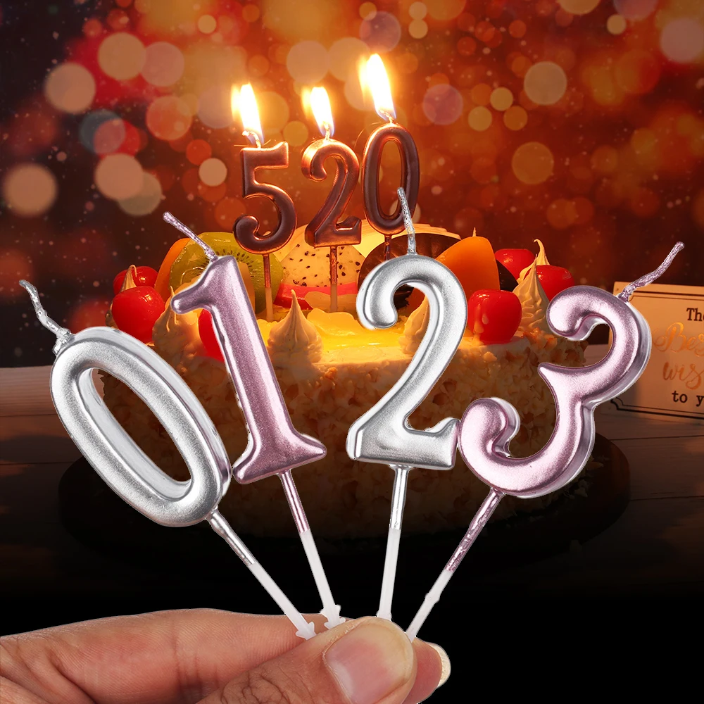 Блестящие свечи с номером 0 9 для торта украшения дня рождения товары вечерние 1