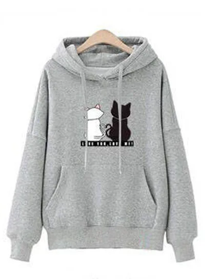 Cat Printed Cartton 2022 New Design Hot Sale Hoodies Sweatshirts Women Casual Kawaii Harajuku Sweat Girls European Tops Korean