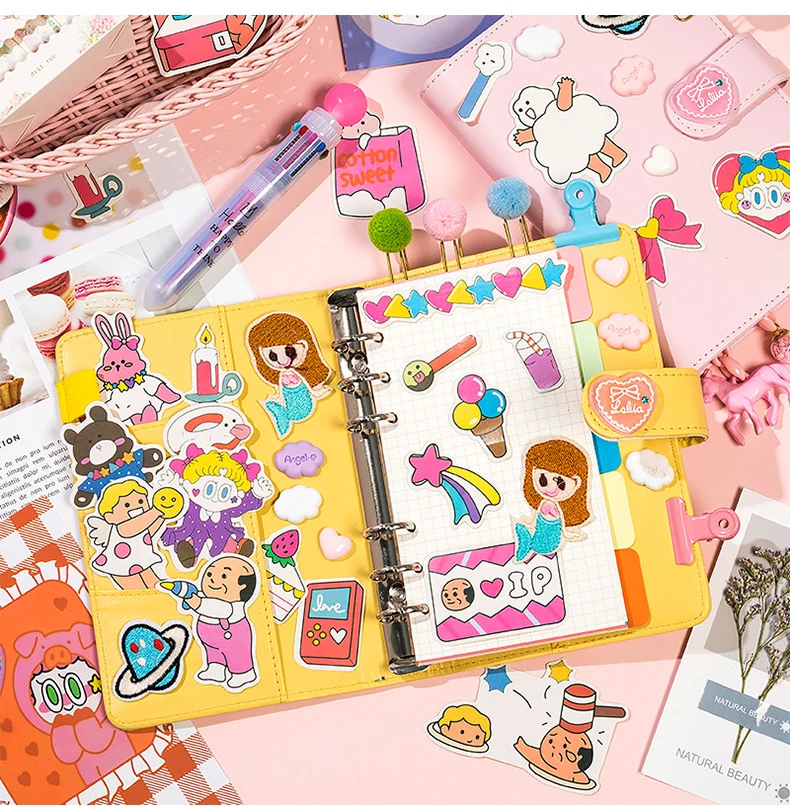 18 шт./компл. Kawaii Единорог ежедневнике Розовый ПВХ прозрачный Тетрадь Kawaii Наклейки на ручку Подарочная коробка для девочек дневник