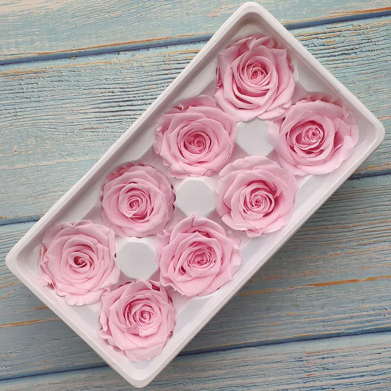 

8PCs/BOX Preserved rose box Immortal Rose Flower DIY Material Wholesale Flower Decorations Eternal flowers 4-5CM Class B