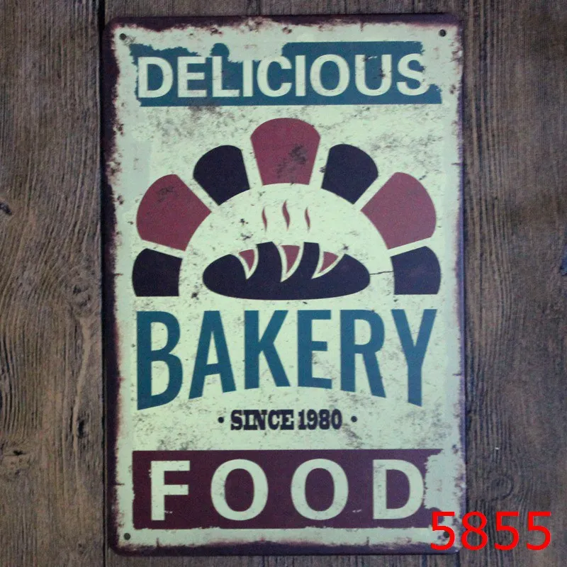 Новая Винтажная Жестяная Вывеска хлебобулочная еда Ретро металлическая картина