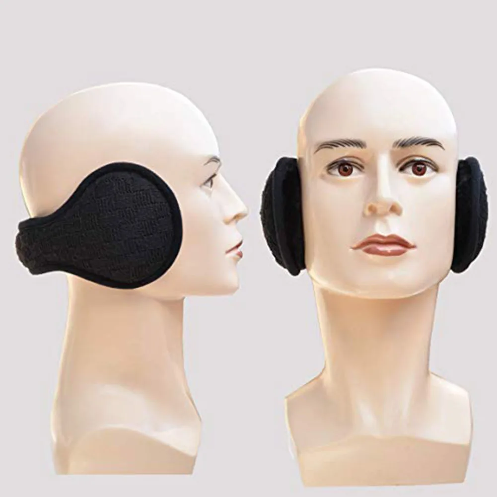 Зимние вязаные теплые Наушники унисекс складные наушники для улицы катания на