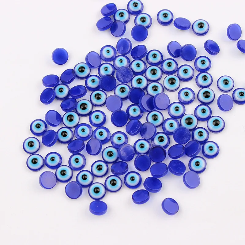 

Синие Бусины «сглаза» 50 шт./лот 6 8 10 12 мм, круглые бусины-разделители без отверстий для изготовления браслетов, ожерелий, ювелирных изделий с...