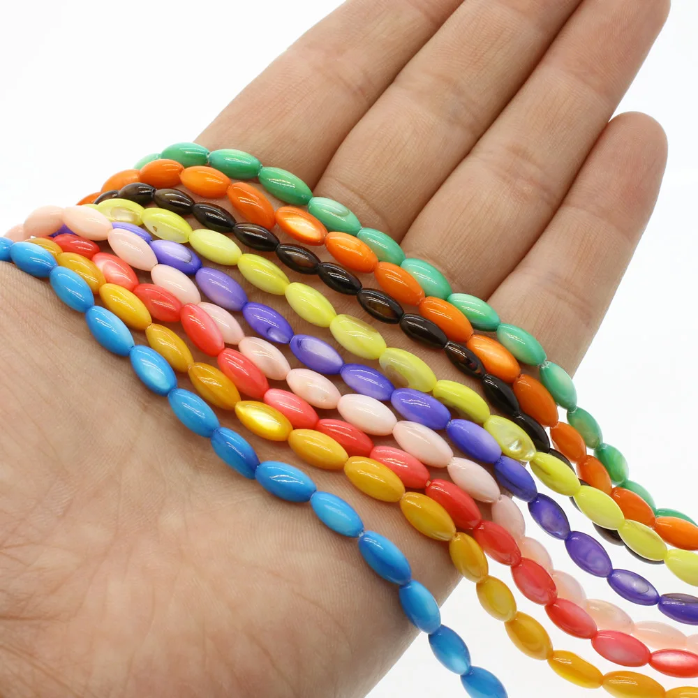 

12 Colors for Choice Meter Shaped Colored Beads 5x10mm Natural Shell Beads Used To Make DIY Bracelet Necklace Accessories