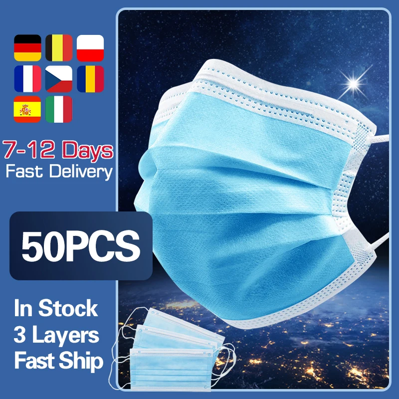 3 слойная одноразовая маска для рта маски лица эластичные ушные петли дышащая