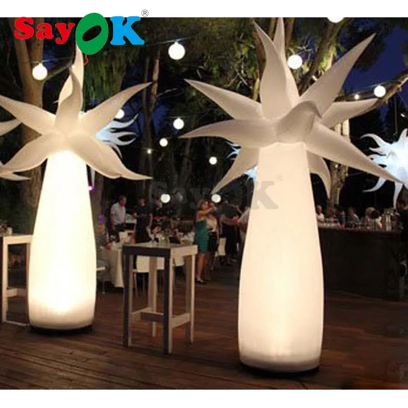 

Led Inflatable Lighting Pillar Inflatable Palm Tree Column with Air Blower for Stage Performance Decoration