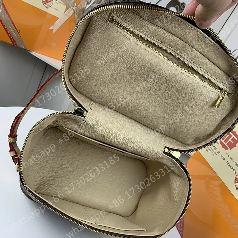 

Luxury Design Wallet Women's Toiletries Bag Nice BB Genuine Leather Make Up Cosmetics Bag Lady's Handbag Crossbody Strap Handle