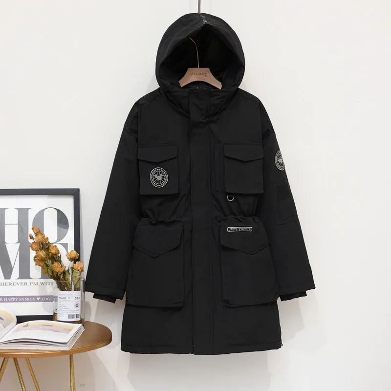 Женская пуховая одежда Новинка 2019 года средняя длина взрывная пара форменная