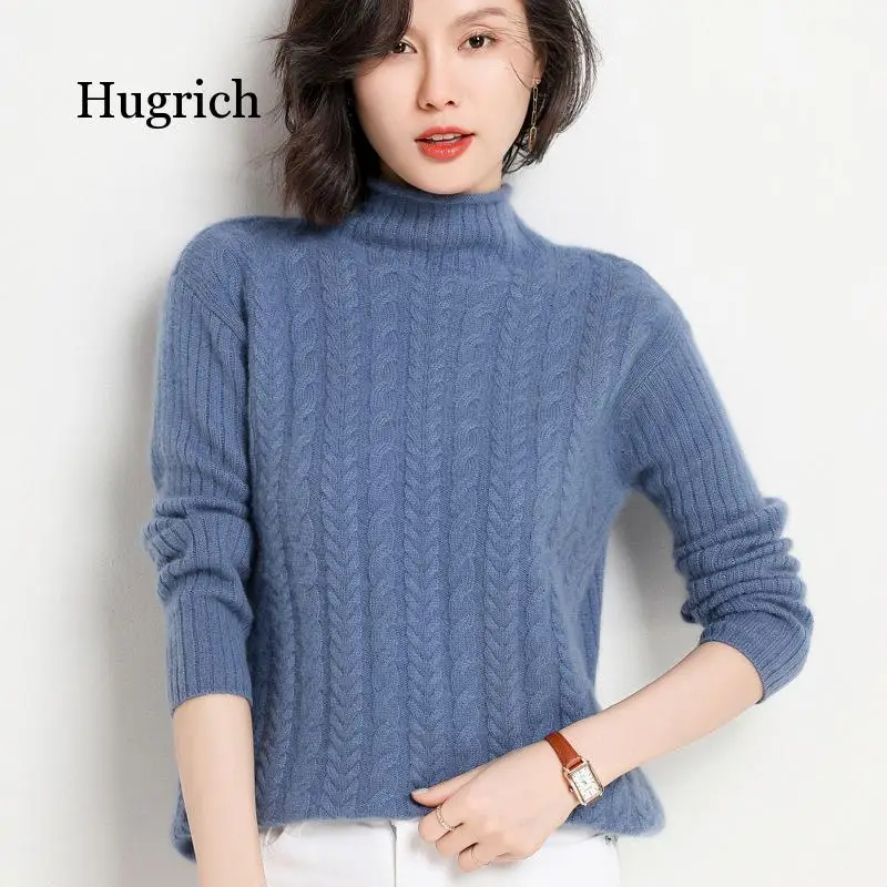 

Women Clothes New Pullover Long Sleeved Sweater Loose Solid Color Bottoming Sweater Ladies Knit Woolen Sweater Wholesale