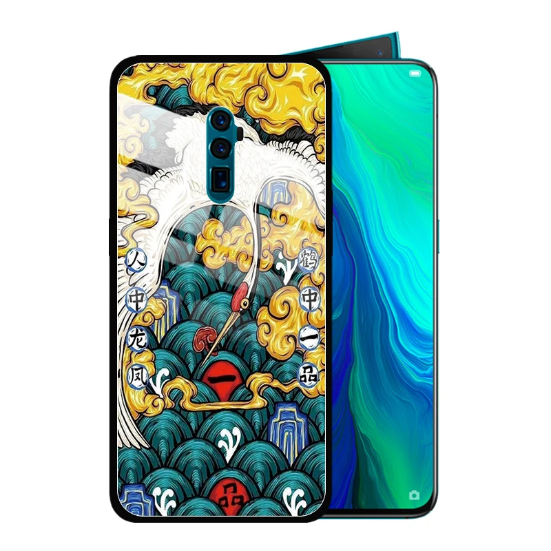 Чехол из закаленного стекла в китайском стиле God Ghost для OPPO Reno2 Z F Reno 10x zoom R17 R15 R11 Plus