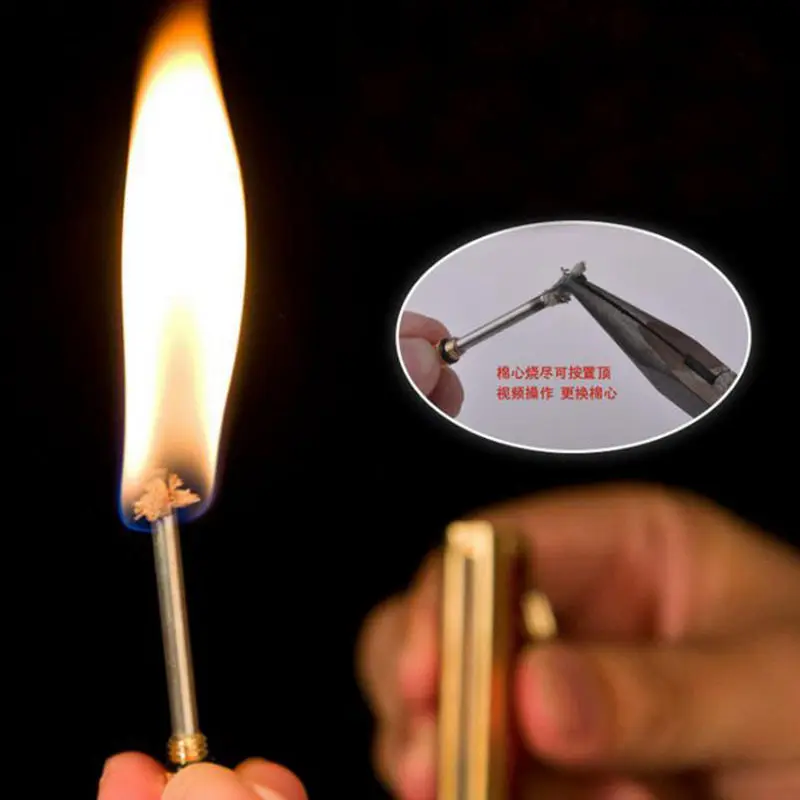 Керосиновая зажигалка металлические зажигалки кольцо для ключей портативная в