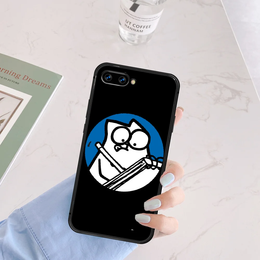 

Cute Funny Simons Cat Phone Case Cover Hull For HUAWEI Honor 6A 7A 7C 8 8A 8S 8x 9 9x 10 10i 20 Lite Pro black Cell Trend Etui