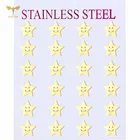 Золото Цвет изображением смайлика и звездочек, женские серьги-гвоздики, модное кольцо из нержавеющей стали, аксессуары для ушей для милых девочек Стад Серьги Набор