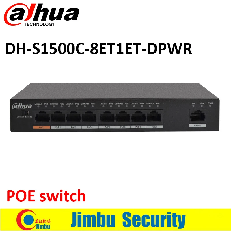 Dahua 8-портовый POE переключатель Φ IEEE802.3af IEEE802.3at Hi-PoE 1*10/100 Мбит/с 8*10/100 | Безопасность и