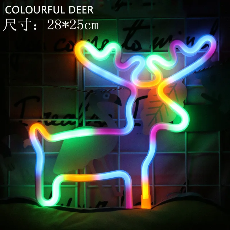 Креативный светодиодный неоновый светильник с разноцветными радужными звездами