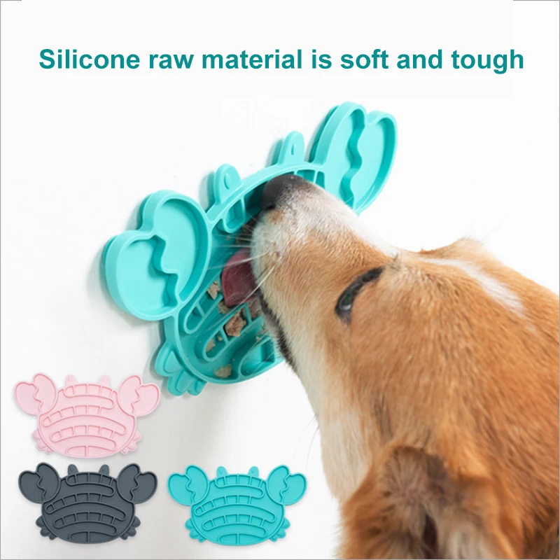 

Dog Food Cushion Slow Food Bowl Creative Cute Pet Dog Feeding Crab Plate Silicone Dog Licking Pad Slow Food Device Pet Supplies