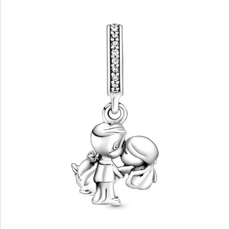 2021 New Arrival S925 Sterling Silver Beads Married Couple Dangle Charms fit Original 3mm Bracelets Women DIY Jewelry 1554 | Украшения и