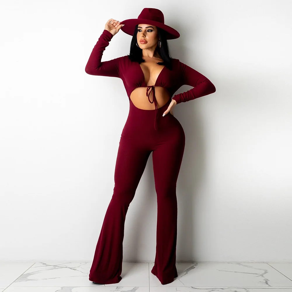 Женский Облегающий комбинезон Бордовый/зеленый/черный Простой повседневный с