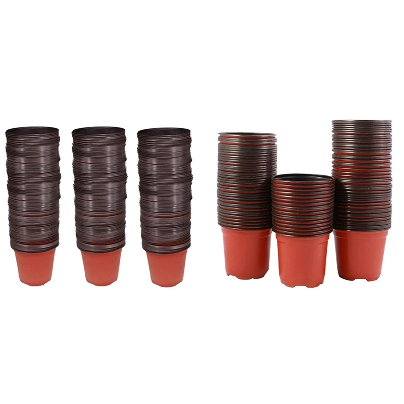 

Promotion! 350 pcs Plastic Flower Seedlings Nursery Supplies Planter Pot/Pots Containers-150 pcs 12cm x 10cm & 200 pcs 10cm x 9c