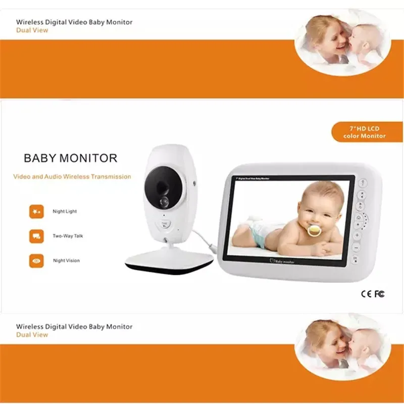 Беспроводной Детский монитор 7 дюймов 720P HD экран переговорное устройство с режимом ночной съемки Колыбельная няня видео ребенок монитор сна поддерживает переключатель экрана