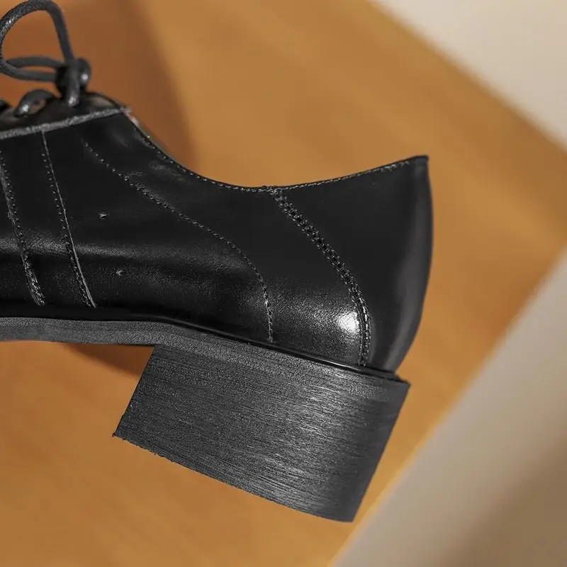 

ALLBITEFO High quality genuine leather high heels shoes women heels shoes thick heels office ladies shoes zapatos de mujer