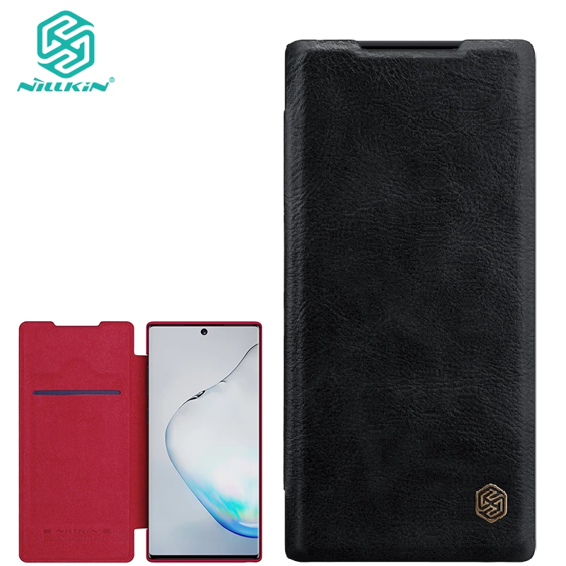 Кожаный чехол Nillkin для samsung Galaxy Note 10 Plus серии Qin флип-чехол s роскошные чехлы