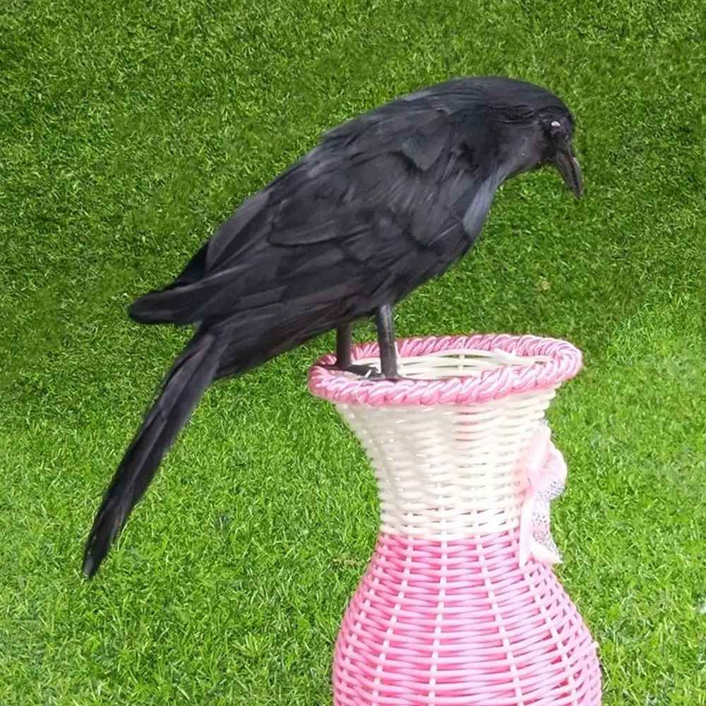 Имитация ворона черная реквизит для Хэллоуина перьевая птица Хэллоуин призрак