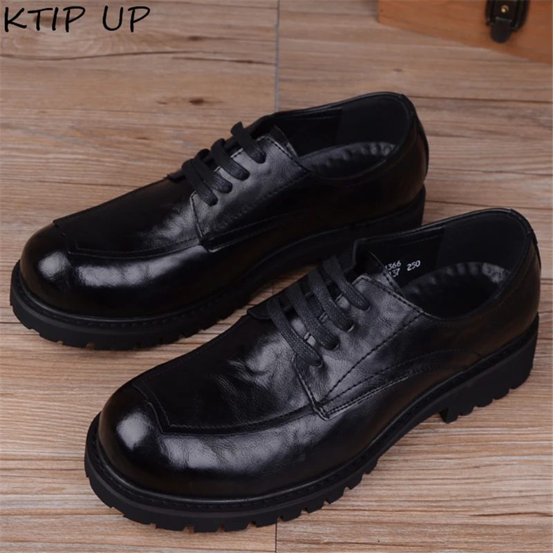 Мужские деловые повседневные кожаные туфли коричневые классические из