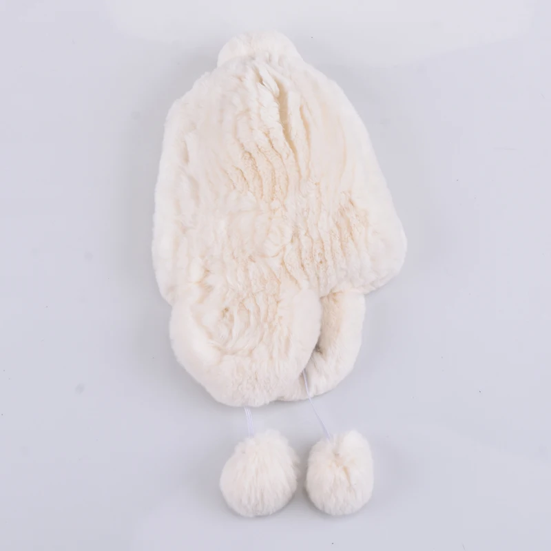 Вязаные Детские шапки-бомберы из меха кролика Рекс женские зимние модные меховые